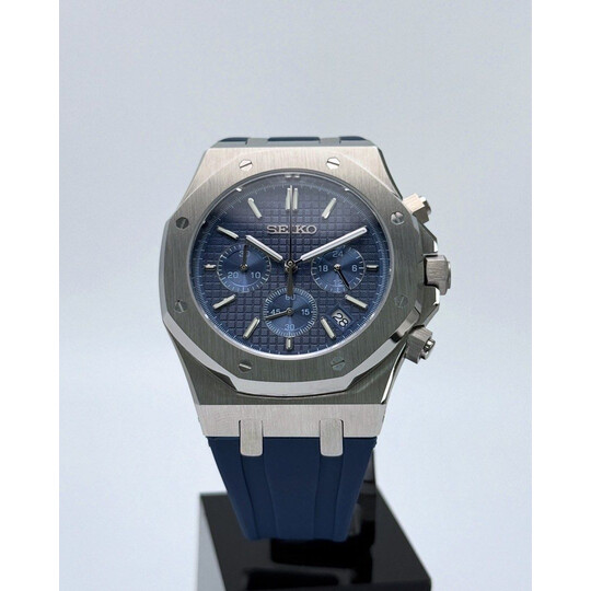Custom Seiko Mod • Blue AP Quartz Chronograph • 42mm 